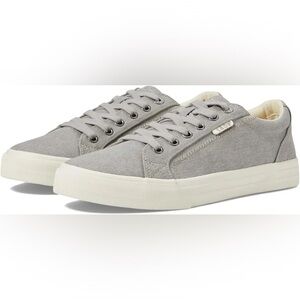 Taos Footwear Womens Plim Soul Sneaker - Grey Wash Canvas - Size 11